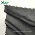 Chinese wholesale 100% polyester fabric material woven fusible elastic interlining two way stretch circular knitted interlining